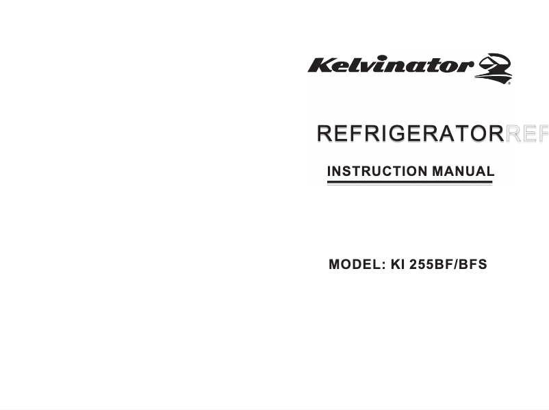 Page 1 de la notice Manuel utilisateur Kelvinator KI255BF