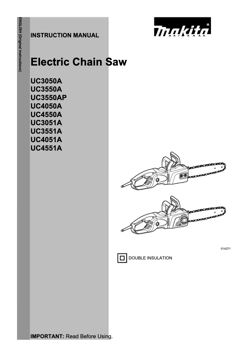 Page 1 de la notice Manuel utilisateur Makita UC3550AP
