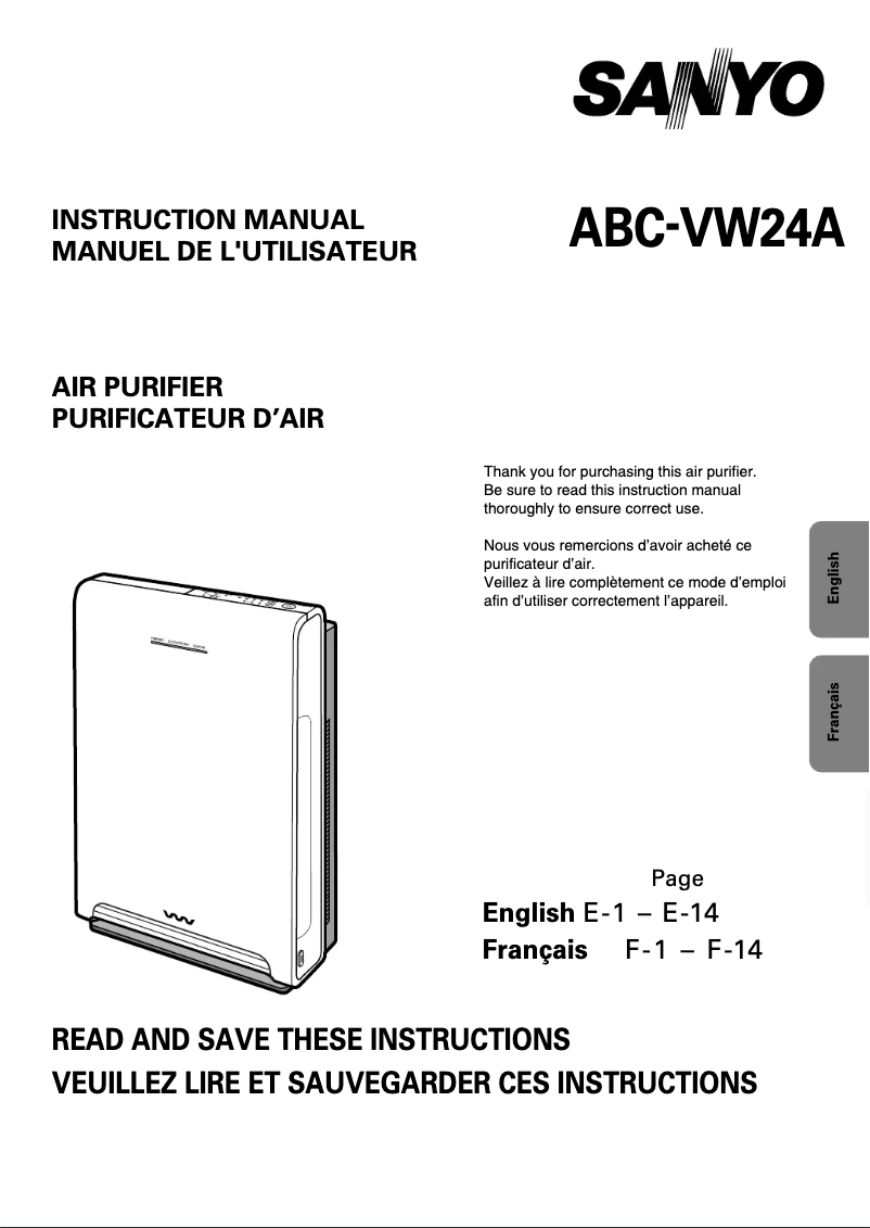 Image de la première page du manuel de l'appareil ABC-VW24A
