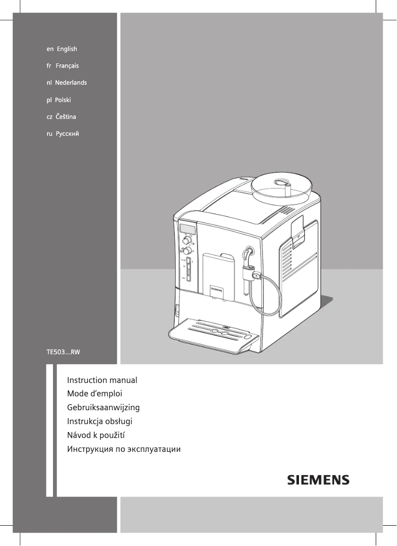 Page n°1 - Mode d'emploi Siemens EQ.5 Macchiato TE503209RW