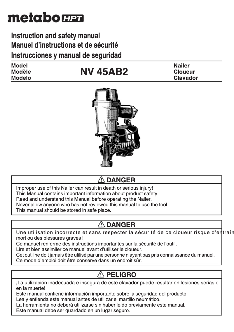 Página 1 del manual Manual de usuario Metabo NV45AB2