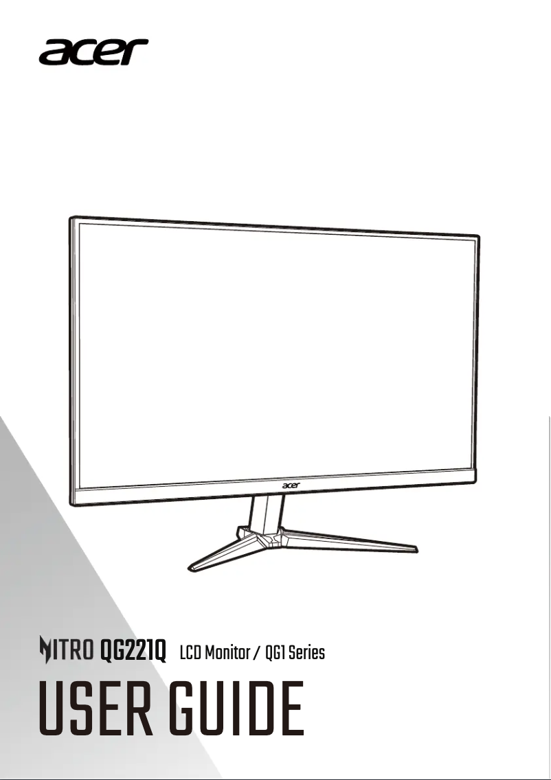 Página 1 del manual Guía de inicio rápido Acer QG221QH