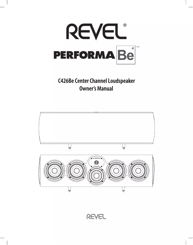 Page n°1 - Manuel utilisateur Revel PerformaBe C426Be