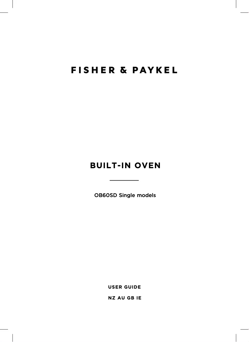 Page 1 de la notice Manuel utilisateur Fisher & Paykel OB60SD11PB1