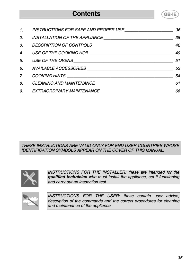 Page n°1 - Manuel utilisateur Smeg A2C-6