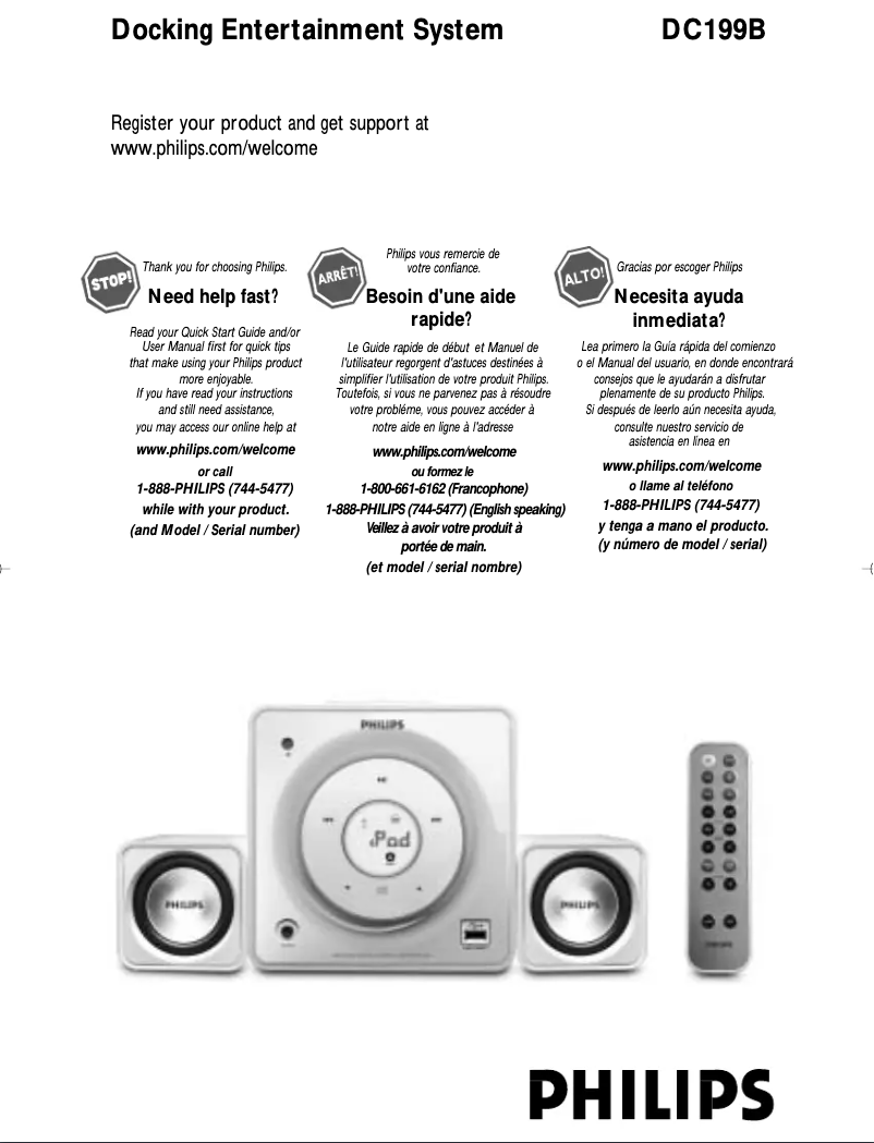 Page 1 de la notice Manuel utilisateur Philips DC199B