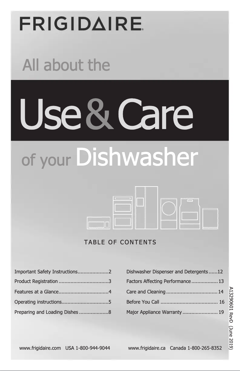 Page n°1 - Manuel d'utilisation et d'entretien Frigidaire FGIP2468UD