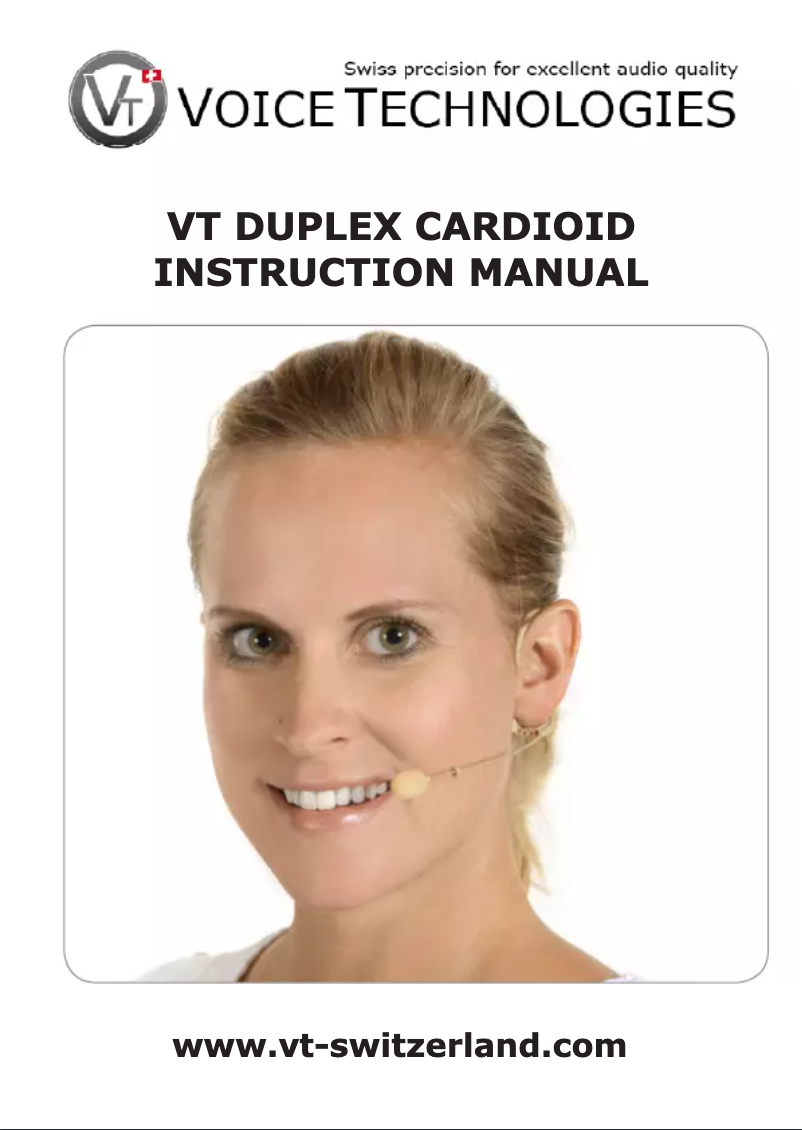 Page n°1 - Manuel utilisateur Voice Technologies VT Duplex