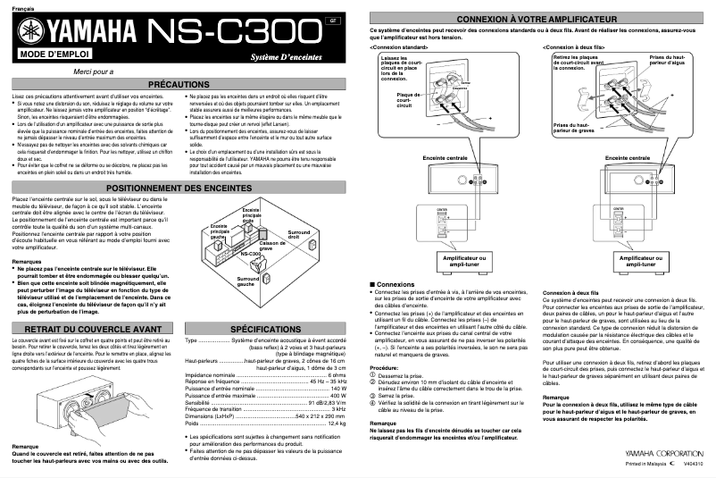 Image de la première page du manuel de l'appareil NS-C300