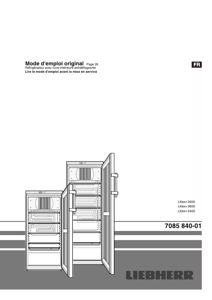 Page n°1 - Manuel utilisateur Liebherr LKexv 2600 MediLine