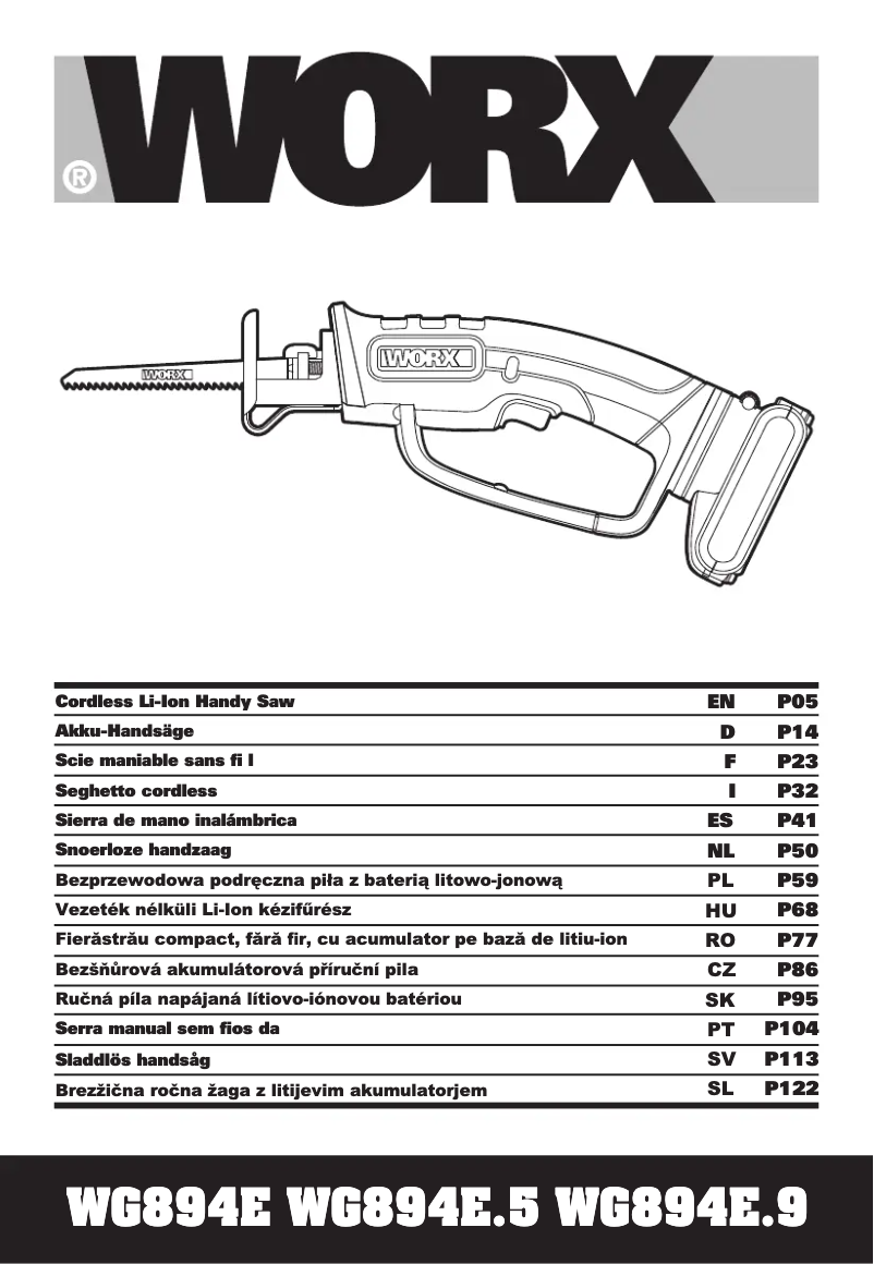 Image de la première page du manuel de l'appareil WG894E