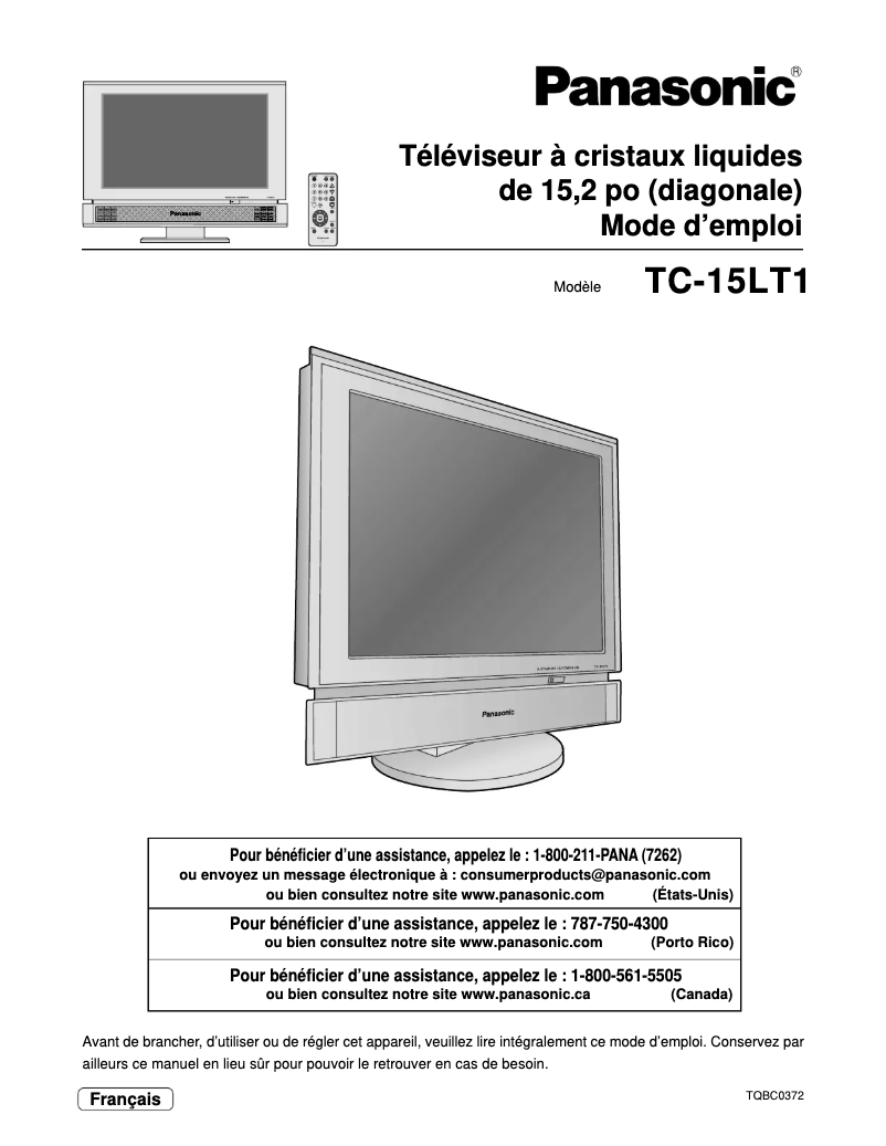 Imagen de la primera página del manual del dispositivo TC-15LT1