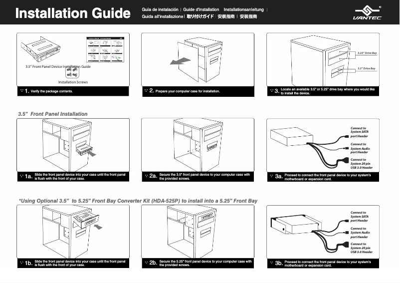 Page n°1 - Manuel utilisateur Vantec UGT-CR961