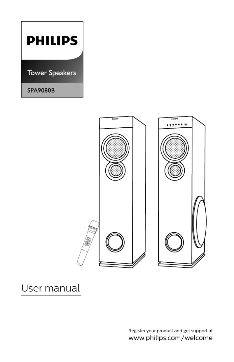 Page 1 de la notice Manuel utilisateur Philips SPA9080B
