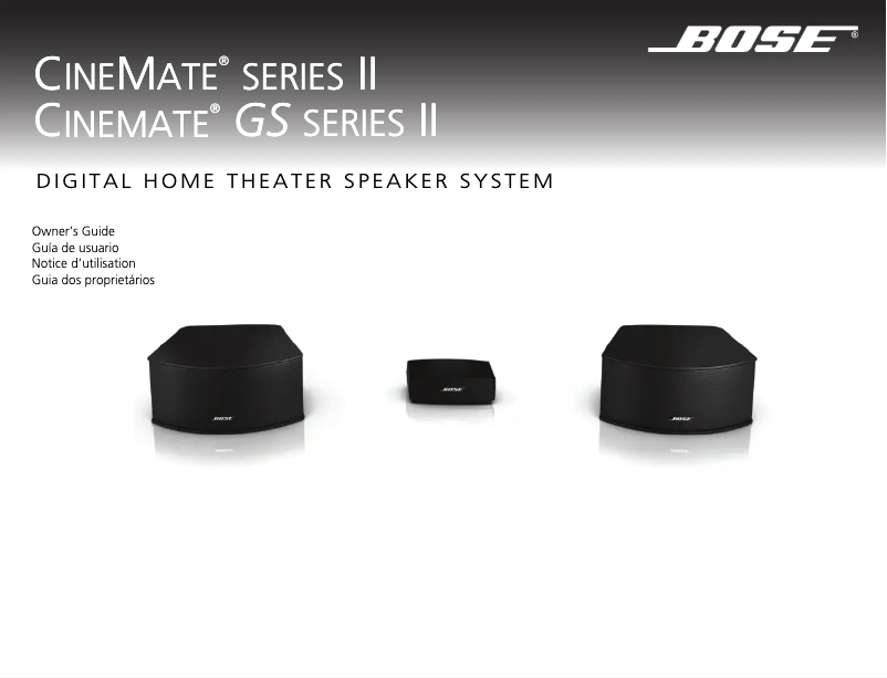Page 1 de la notice Manuel utilisateur Bose Cinemate GS