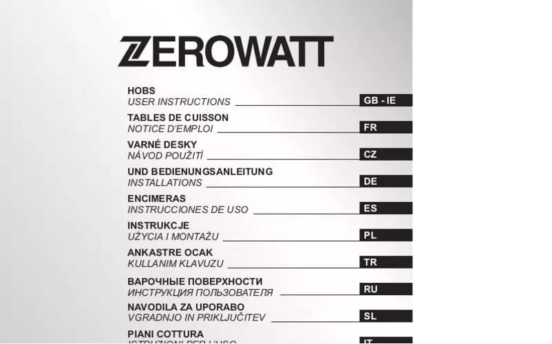 Page n°1 - Manuel utilisateur Zerowatt ZPF57SX/1