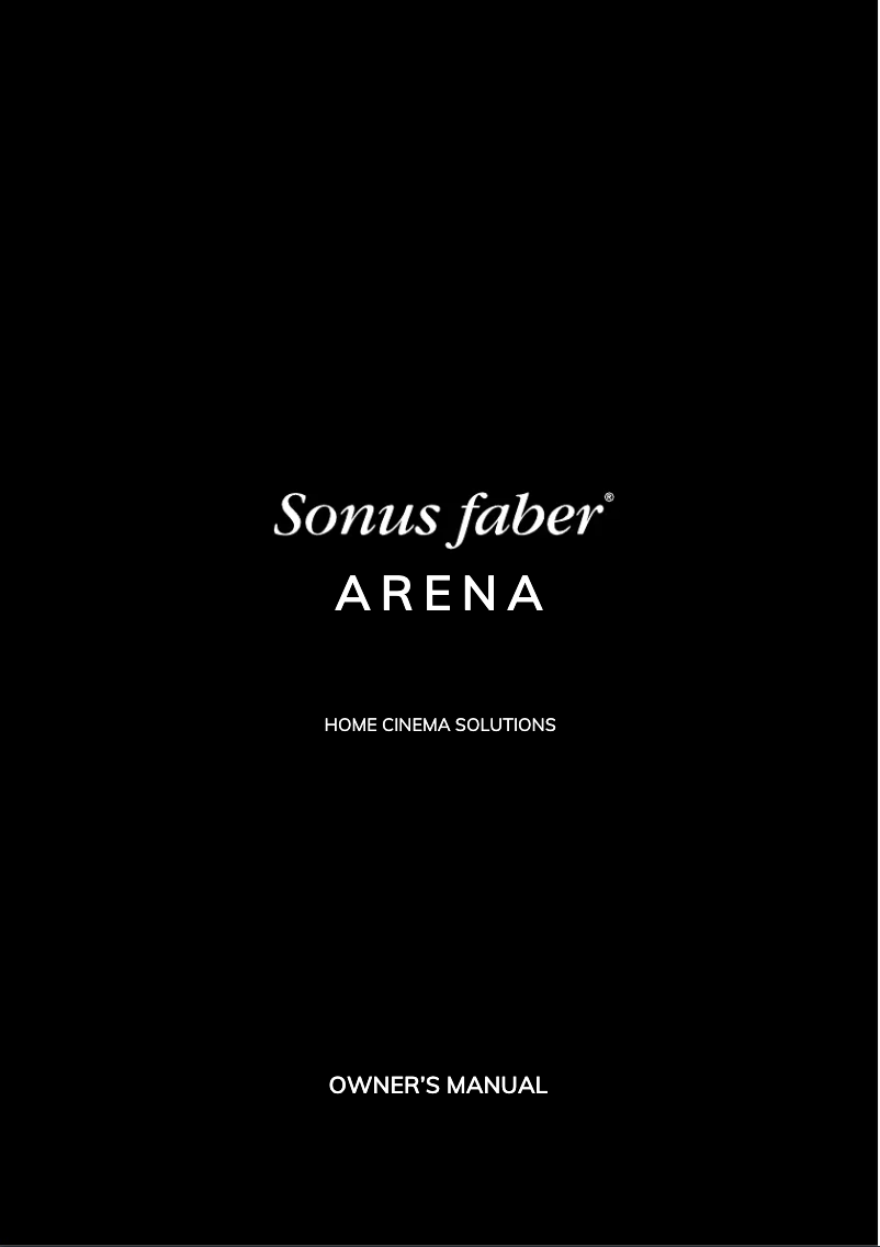 Page 1 de la notice Manuel utilisateur Sonus Faber ARENA