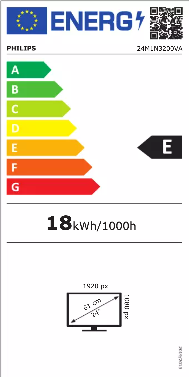 Page 1 de la notice Label énergétique Philips 24M1N3200VA