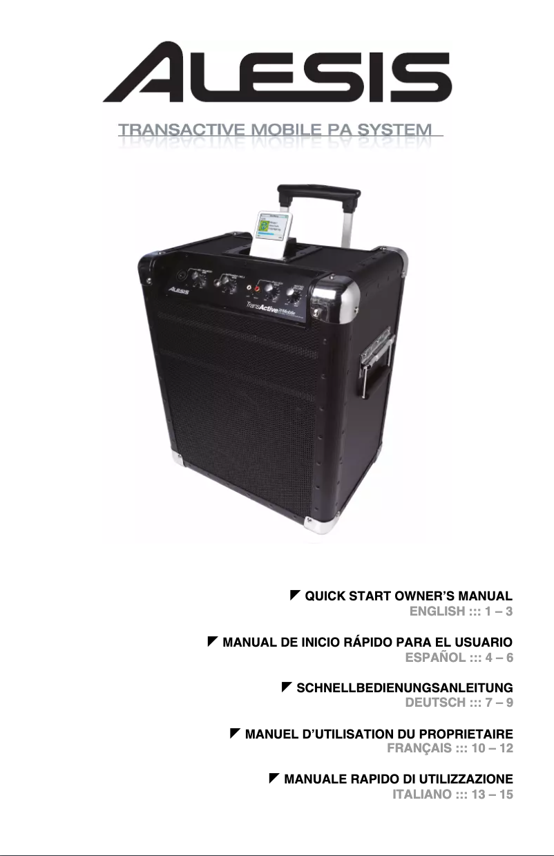 Page 1 de la notice Manuel utilisateur Alesis Transactive Mobile