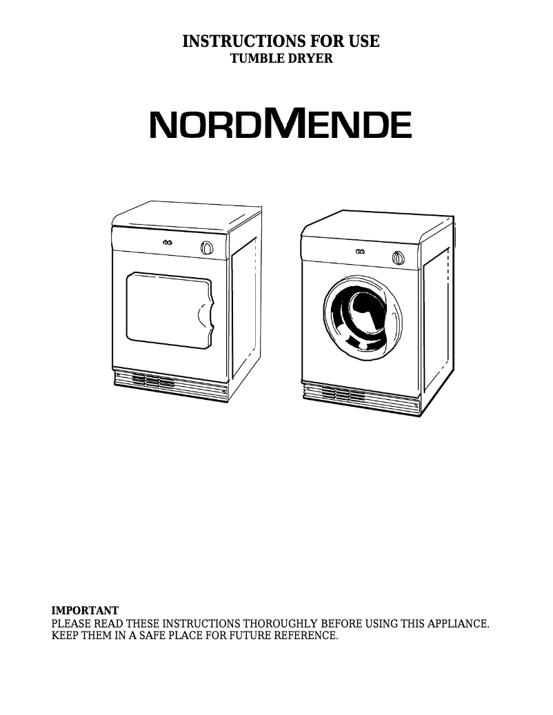 Page n°1 - Manuel utilisateur Nordmende TDV61NMSL