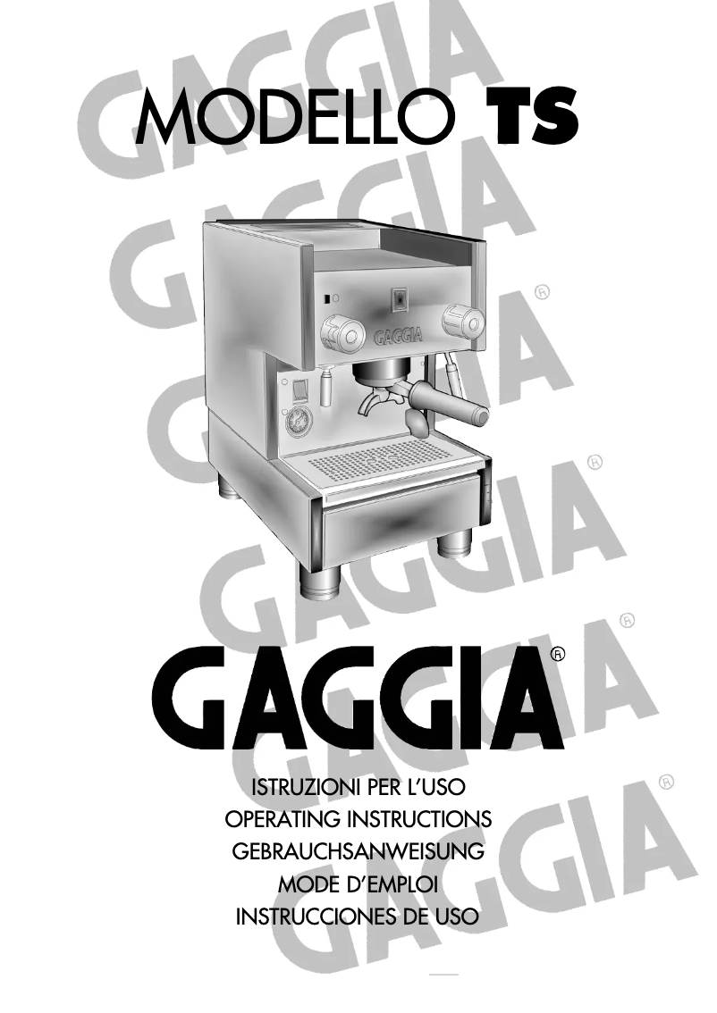 Page 1 de la notice Manuel utilisateur Gaggia TS