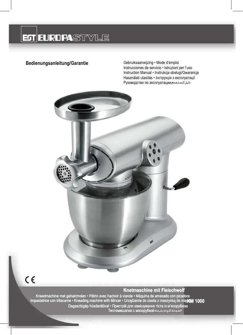 Page 1 de la notice Manuel utilisateur Clatronic KM 1000