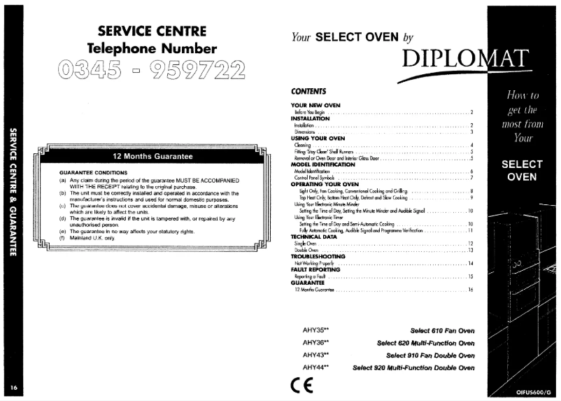 Page n°1 - Manuel utilisateur Diplomat Select 920