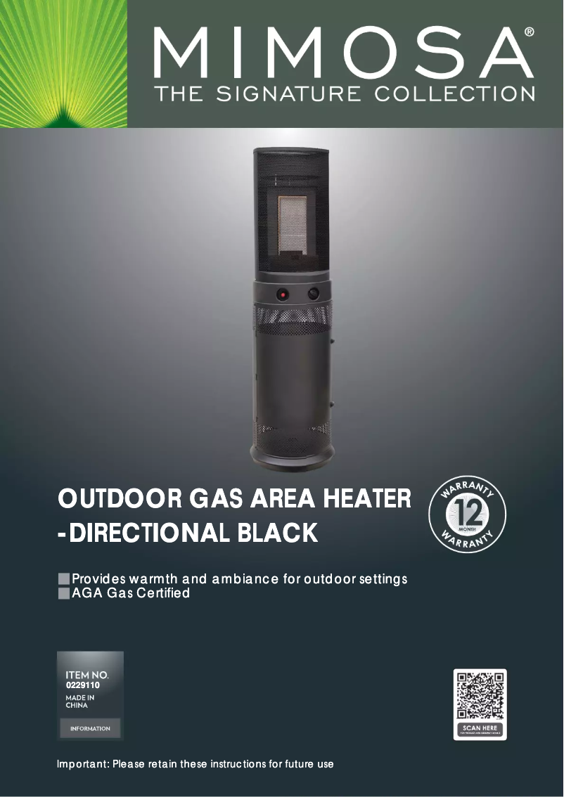 Image de la première page du manuel de l'appareil Directional 0229110