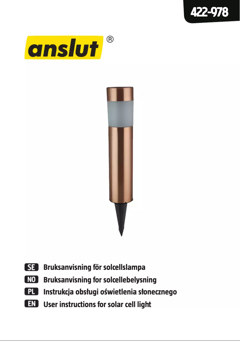 Image de la première page du manuel de l'appareil 422-978