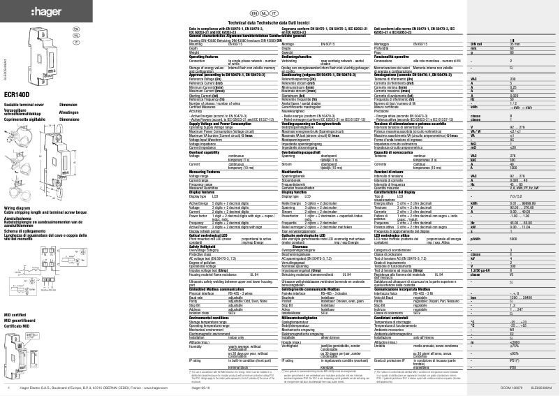 Image de la première page du manuel de l'appareil ECR140D