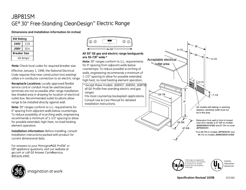 Imagen de la primera página del manual del dispositivo JBP81SMSS