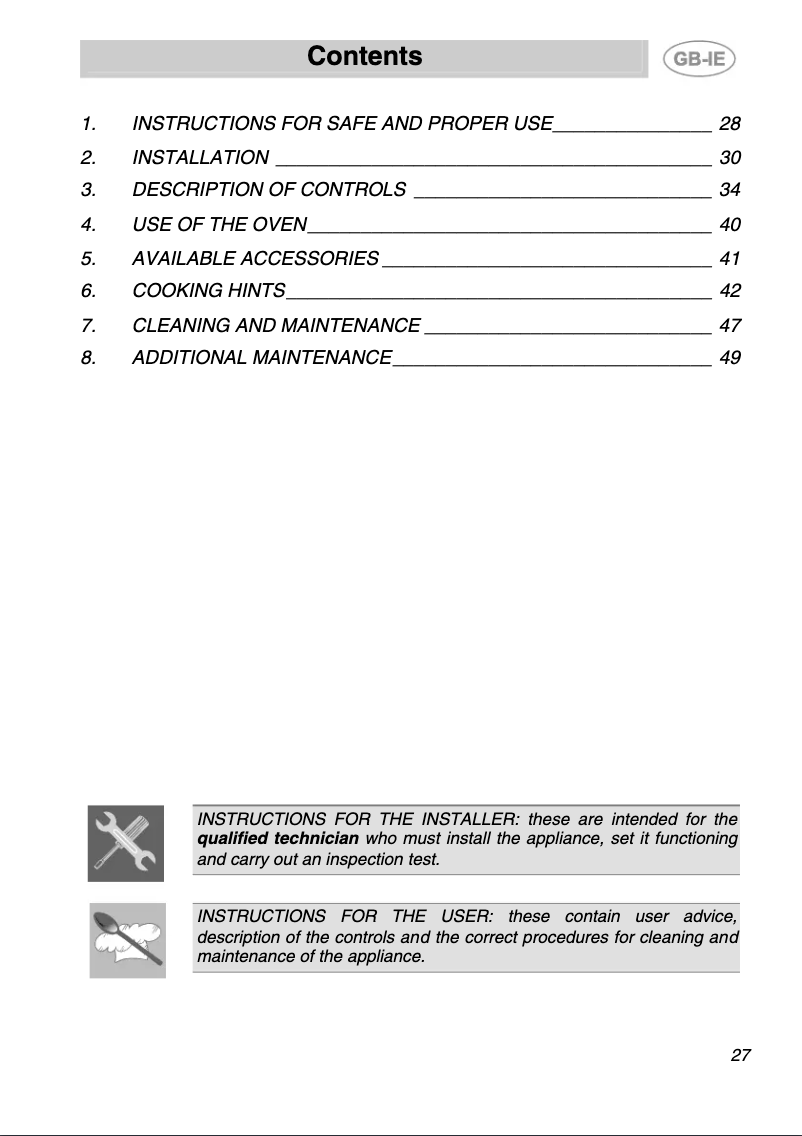 Page 1 de la notice Manuel utilisateur Smeg S399X-5