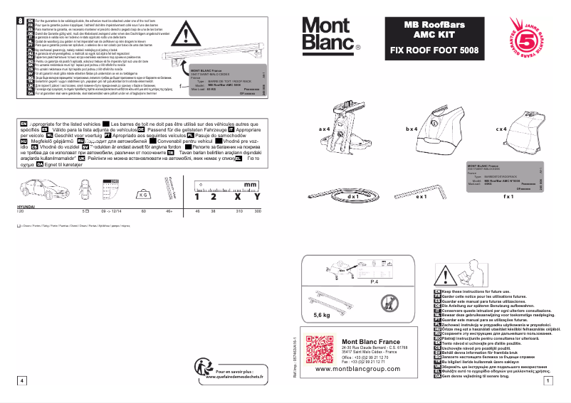 Page 1 de la notice Manuel utilisateur Mont Blanc AMC 5008
