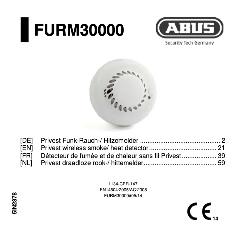 Image de la première page du manuel de l'appareil FURM30000