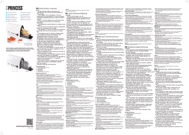 Image de la première page du manuel de l'appareil Tunnel Toaster 142331