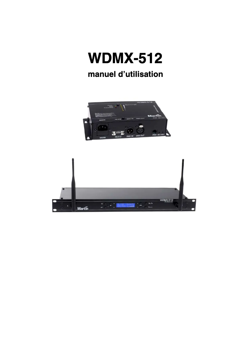 Page n°1 - Manuel utilisateur Martin WDMX-512