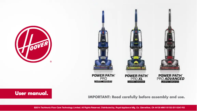 Page 1 de la notice Manuel utilisateur Hoover Power Path Pro Advanced FH51102NC