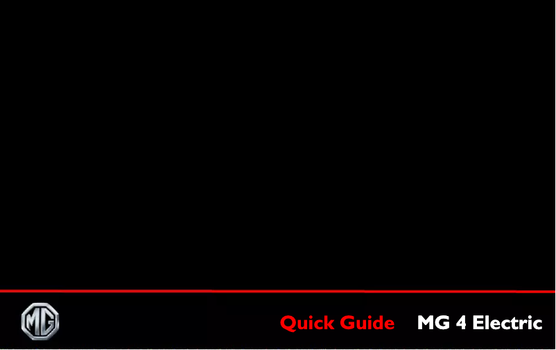 Page n°1 - Guide de démarrage rapide MG MG4 EV (2022)