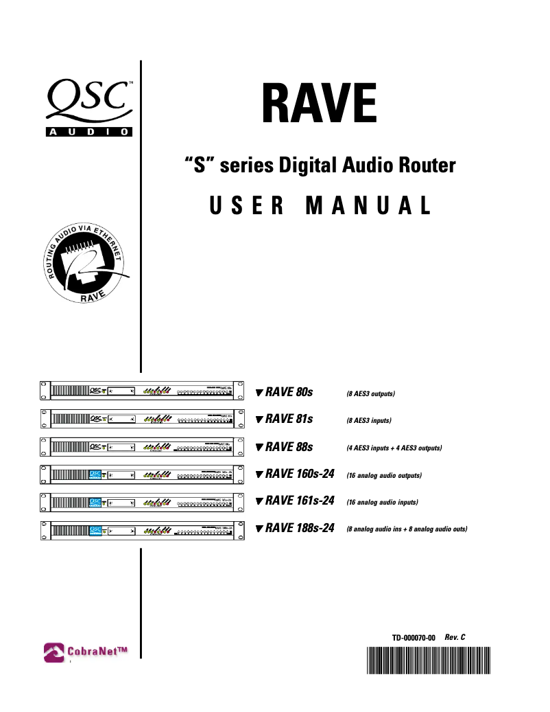 Image de la première page du manuel de l'appareil RAVE 188s