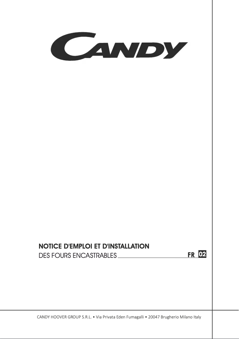 Page n°1 - Manuel utilisateur Candy FCS 245 W