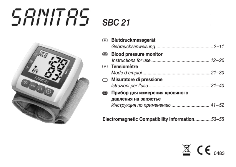Image de la première page du manuel de l'appareil SBC 21