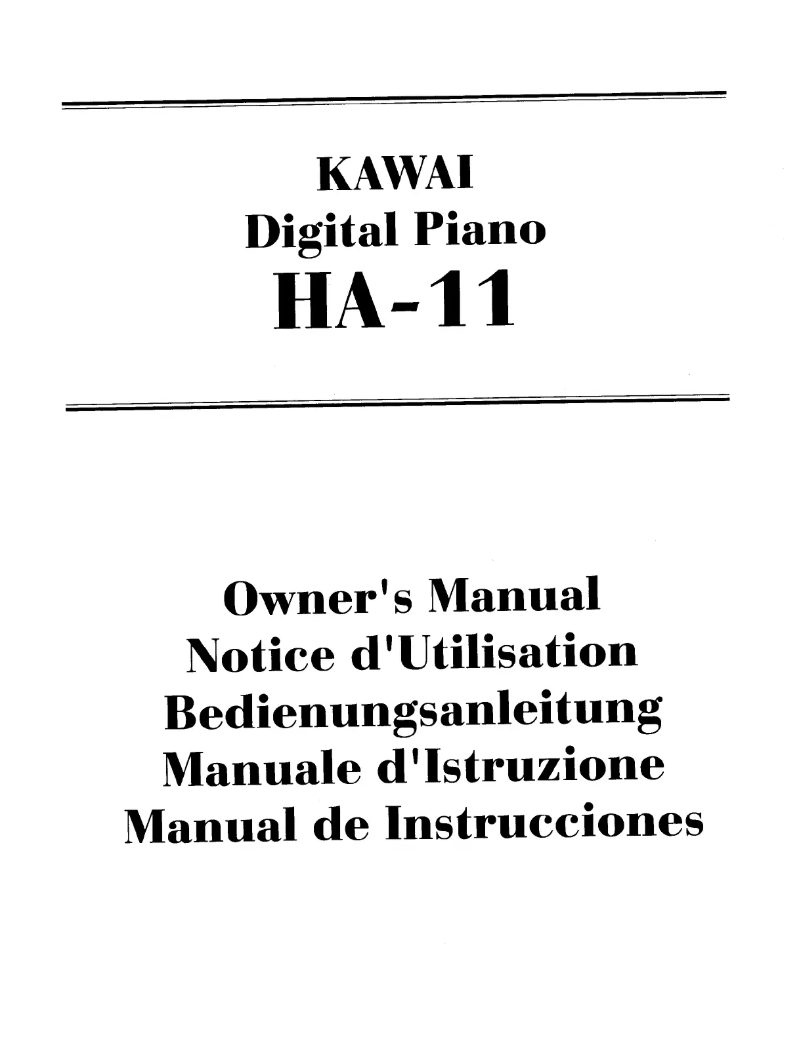 Page 1 de la notice Manuel utilisateur Kawai HA1