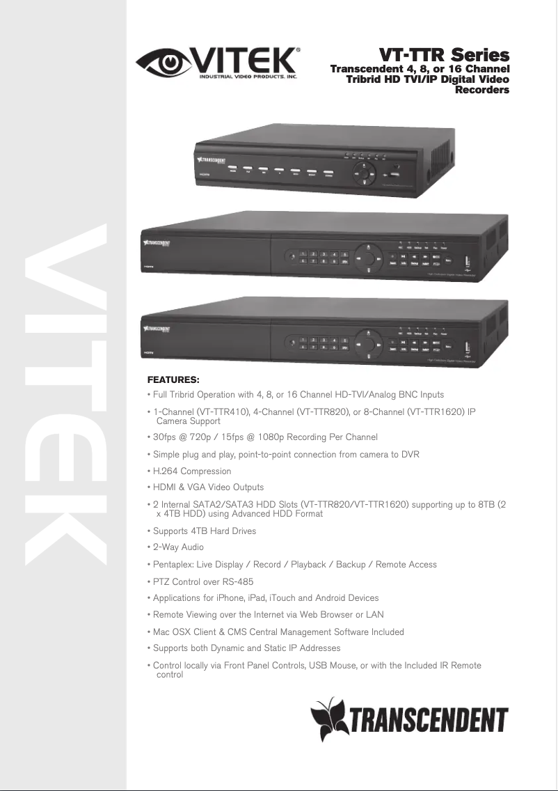 Page n°1 - Manuel utilisateur Vitek VT-TTR820