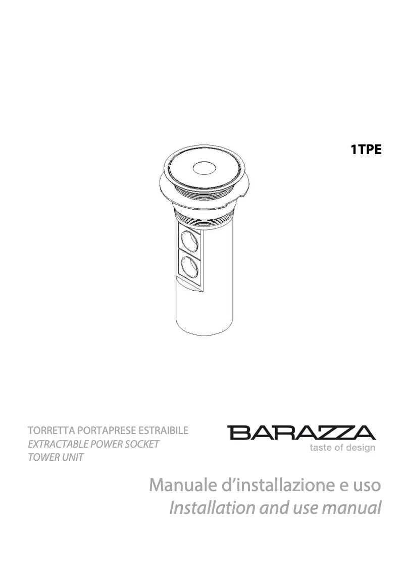 Page 1 de la notice Manuel utilisateur Barazza 1TPE