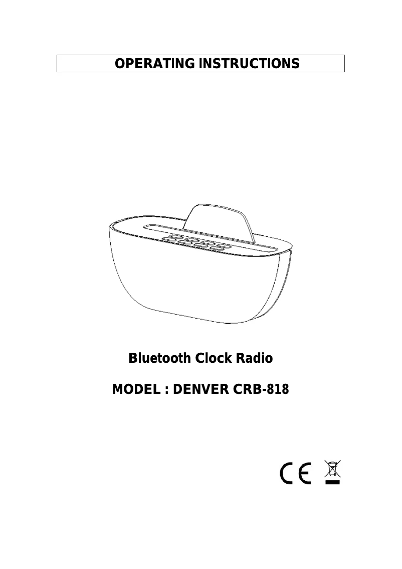 Image de la première page du manuel de l'appareil CRB-818