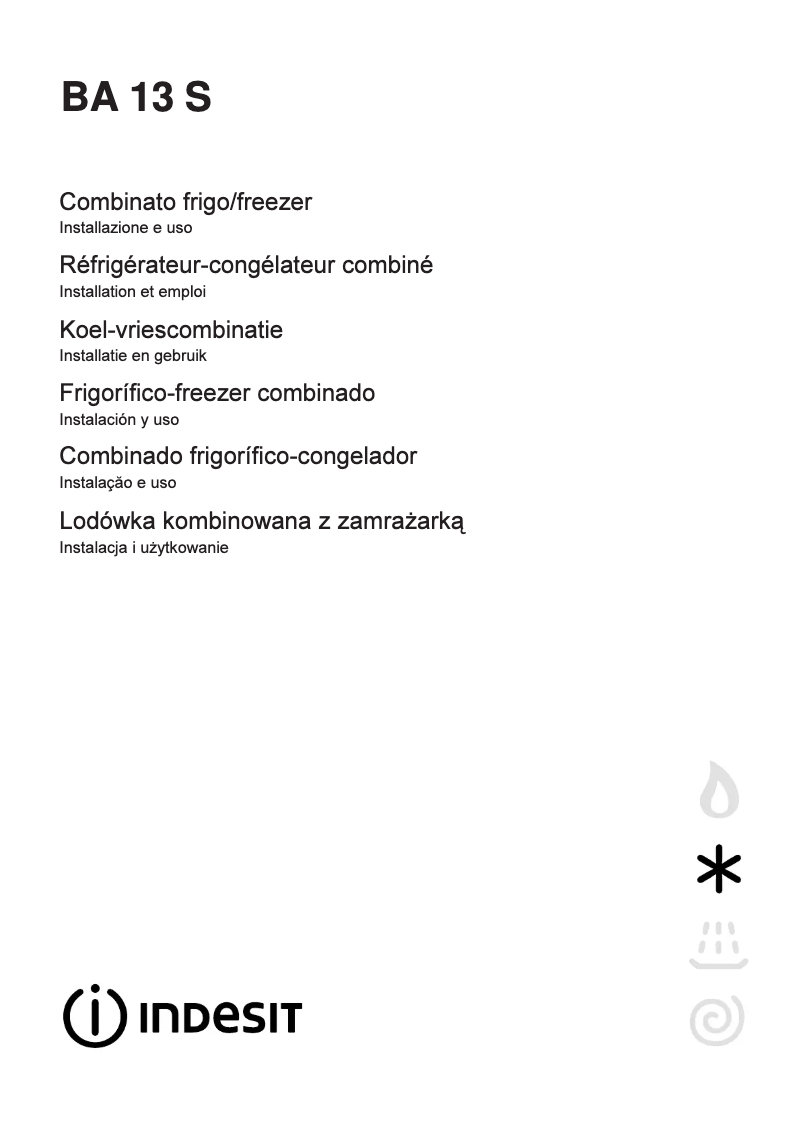 Page n°1 - Manuel utilisateur Indesit BA 13 S