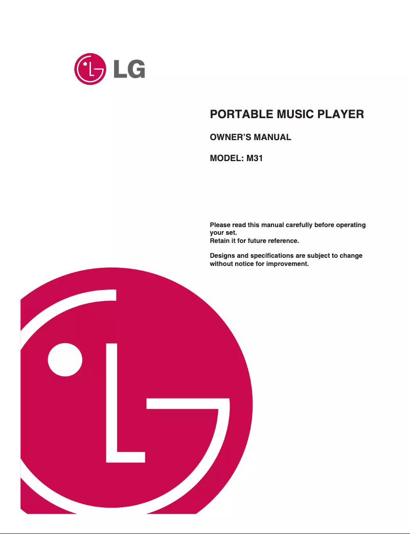 Page 1 de la notice Manuel utilisateur LG M31REE1G