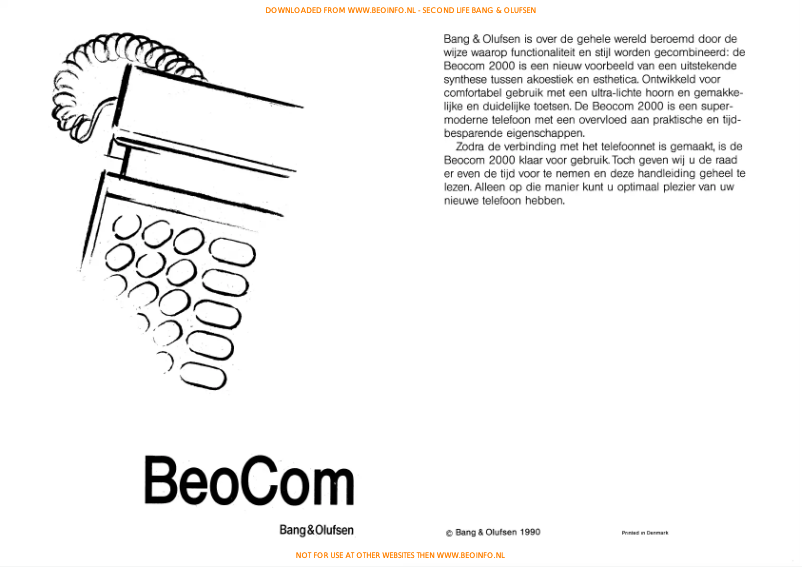 Página 1 del manual Manual de usuario Bang & Olufsen Beocom 2000