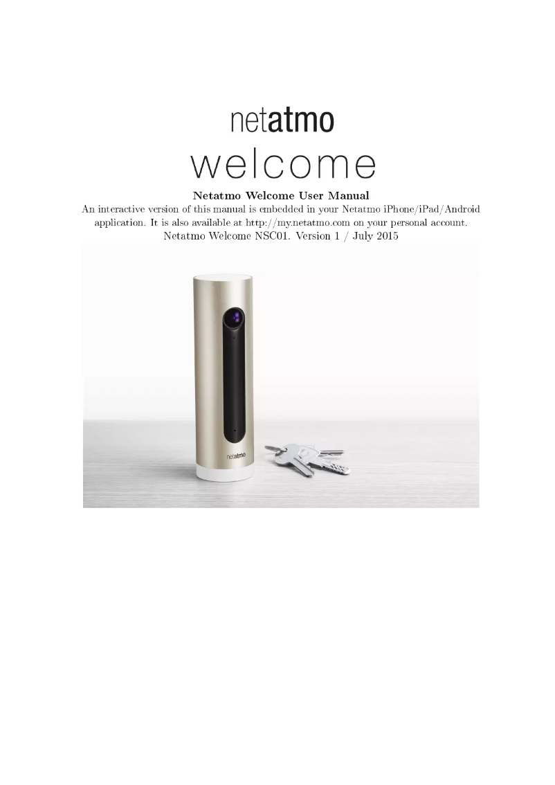 Image de la première page du manuel de l'appareil Welcome NSC01-UK