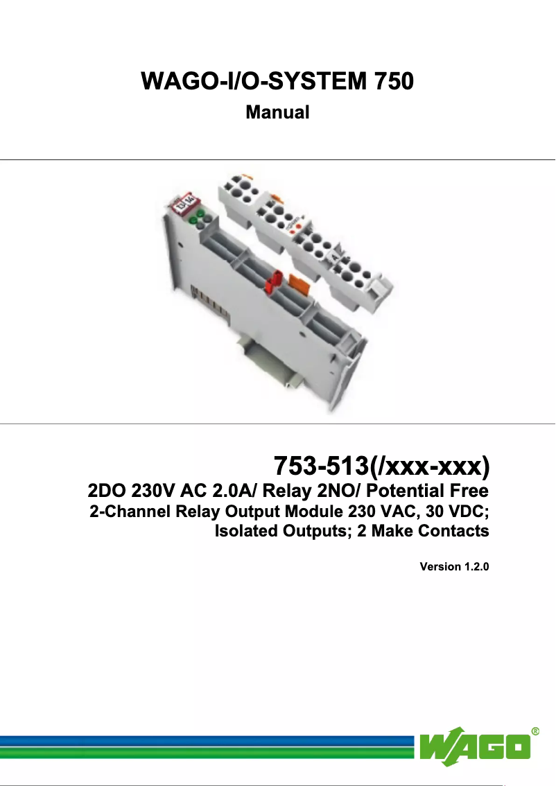 First page image of the manual for 753-513